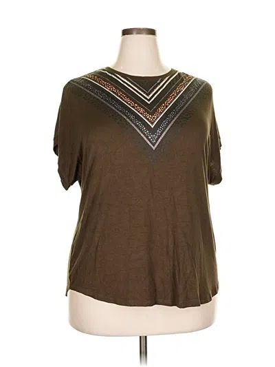 Pre-owned Apt. 9 Short Sleeve Top Teal Keyhole Neckline Tops In Blue