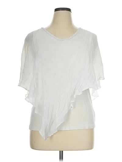 Pre-owned Apt. 9 Short Sleeve Top White One Shoulder Neckline Tops