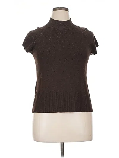 Pre-owned Apt. 9 Short Sleeve Turtleneck In Brown