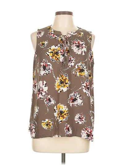 Pre-owned Apt. 9 Sleeveless Blouse In Brown