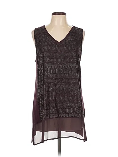Pre-owned Apt. 9 Sleeveless Blouse In Burgundy