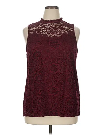 Pre-owned Apt. 9 Sleeveless Blouse In Burgundy