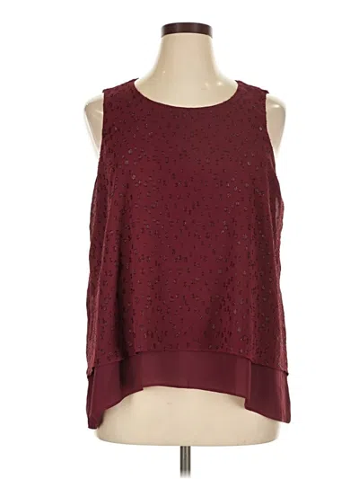 Pre-owned Apt. 9 Sleeveless Blouse In Burgundy