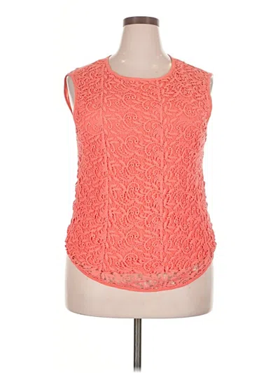 Pre-owned Apt. 9 Sleeveless Blouse In Orange