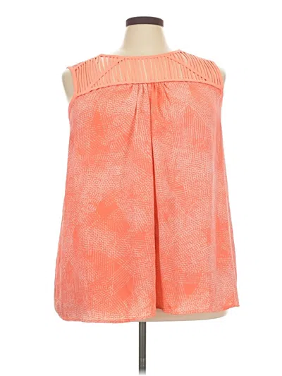 Pre-owned Apt. 9 Sleeveless Blouse In Orange