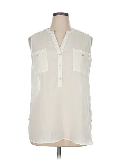 Pre-owned Apt. 9 Sleeveless Blouse In White