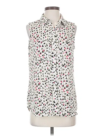Pre-owned Apt. 9 Sleeveless Button Down Shirt In White