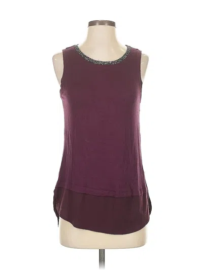 Pre-owned Apt. 9 Sleeveless Top Burgundy Crew Neck Tops