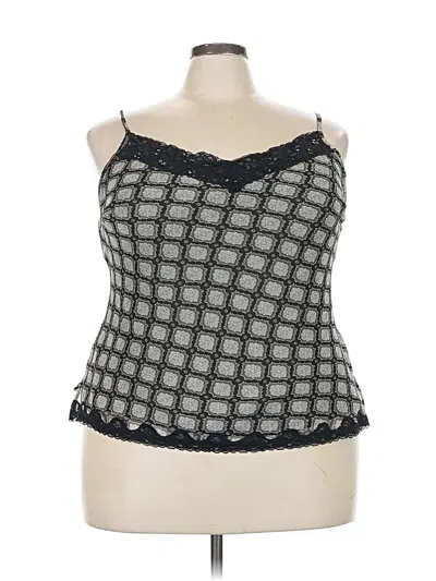 Pre-owned Apt. 9 Sleeveless Top Gray Floral Pattern Sweetheart Neckline Tops