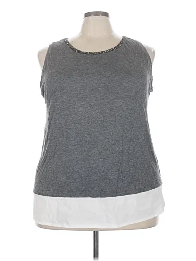 Pre-owned Apt. 9 Sleeveless Top Gray Scoop Neck Tops