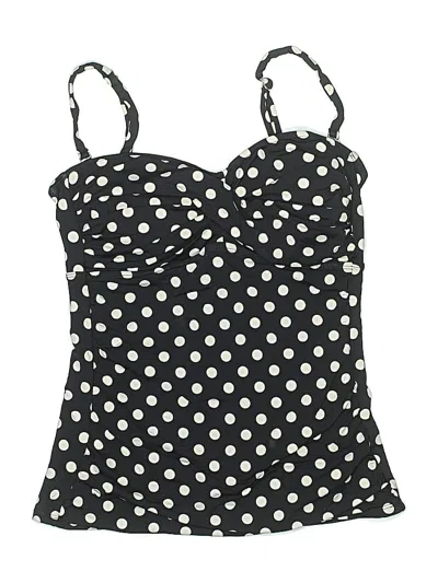 Pre-owned Apt. 9 Swimsuit Top Black Polka Dots Pattern Swimwear
