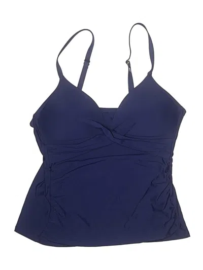 Pre-owned Apt. 9 Swimsuit Top Blue Solid Pattern Swimwear