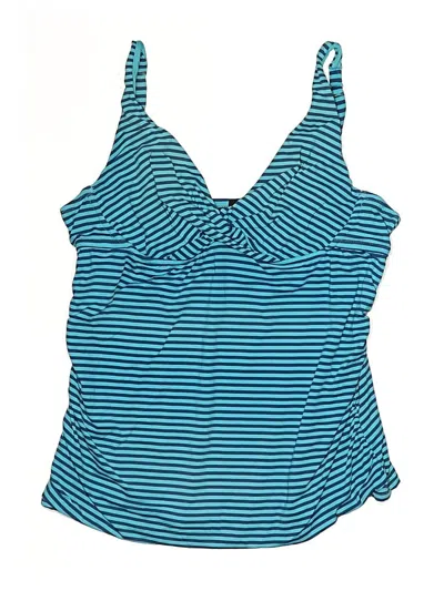 Pre-owned Apt. 9 Swimsuit Top Blue Stripes Pattern Swimwear