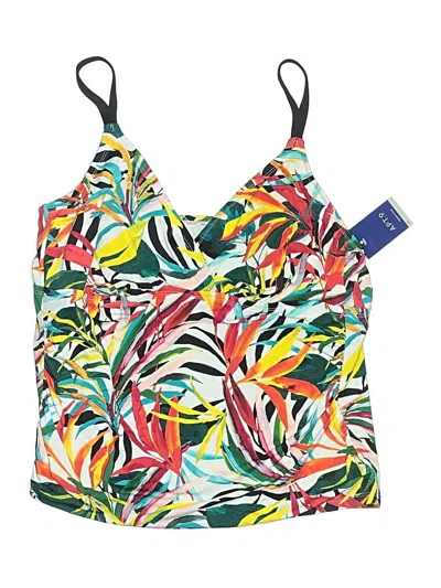 Apt. 9 Swimsuit Top Green Tropical Pattern Swimwear