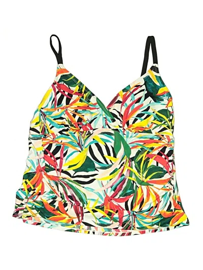 Apt. 9 Swimsuit Top Green Tropical Pattern Swimwear