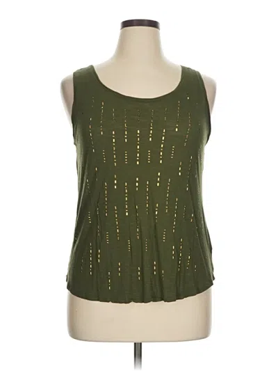 Pre-owned Apt. 9 Tank Top Green Square Neckline Tops