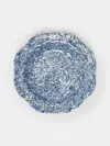 Aptware Marbled Ceramic Large Serving Platter In Blue