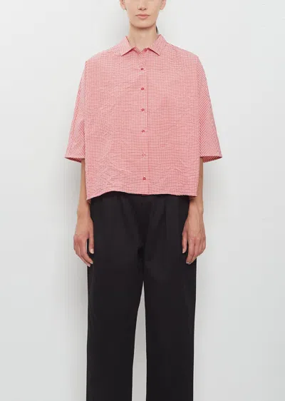 Apuntob 3/4 Kimono Sleeve Vichy Check Cotton Shirt In Pink