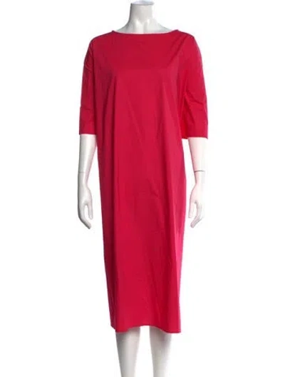 Pre-owned Apuntob Bateau Neckline Knee-length Dress In Pink/red