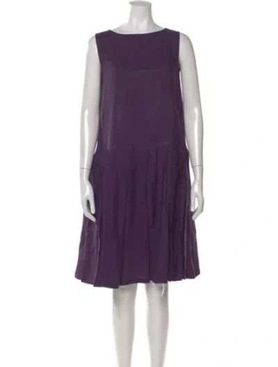 Pre-owned Apuntob Bateau Neckline Knee-length Dress In Purple