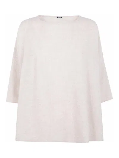 Apuntob Boatneck Dropped Shoulder Loose Fit Blouse In Neutral