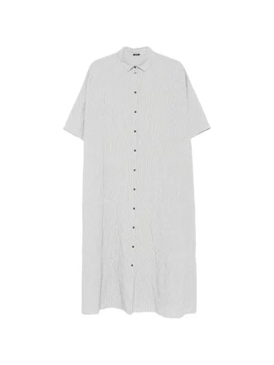 Apuntob Button-up Midi Dress In White
