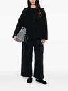 Apuntob Button-up Wool Jacket In Black