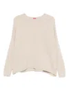 Apuntob Round Neck Dropped Shoulders Relaxed Fit Sweater In Neutral