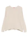 Apuntob Round Neck Dropped Shoulders Relaxed Fit Sweater In Neutral