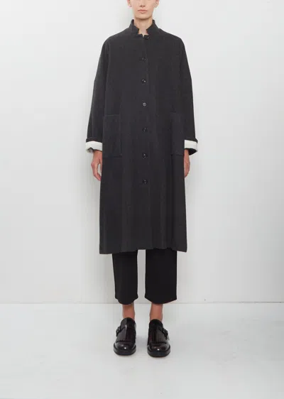 Apuntob Cashmere Herringbone Long Coat In Black