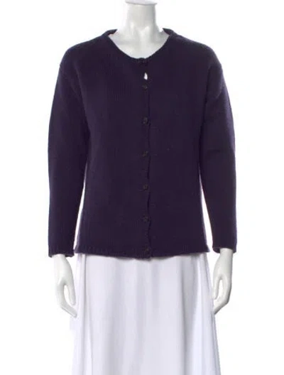 Pre-owned Apuntob Cashmere Open Front Sweater In Purple