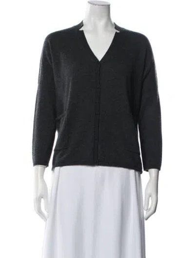 Pre-owned Apuntob Cashmere V-neck Sweater In Grey