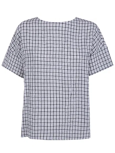 Apuntob Check-pattern Short-sleeve Shirt In Blue