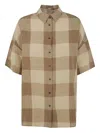 Apuntob Check-patterned Short-sleeve Shirt In Brown