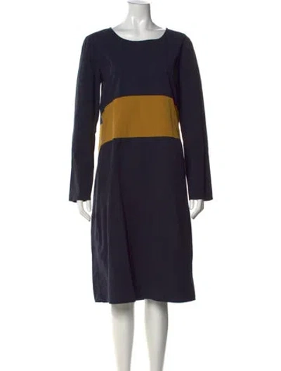 Pre-owned Apuntob Colorblock Pattern Knee-length Dress In Blue