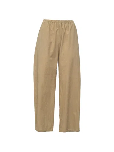 Apuntob Corduroy Elasticated-waist Straight-leg Trousers In Brown