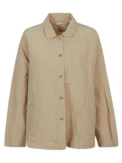 Apuntob Cotton And Linen Blend Caban Jacket In Beige