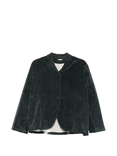 Apuntob Cotton And Linen Jacket In Green