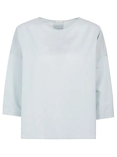 Apuntob Cotton And Silk Blouse In Clear Blue
