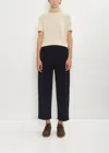 Apuntob Cotton Corduroy Pleated Tapered Pant In Black