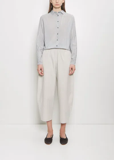 Apuntob Cotton Gabardine Curved Pull On Pant In Chalk