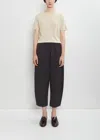 Apuntob Cotton Gabardine Curved Pull On Pant In Brown