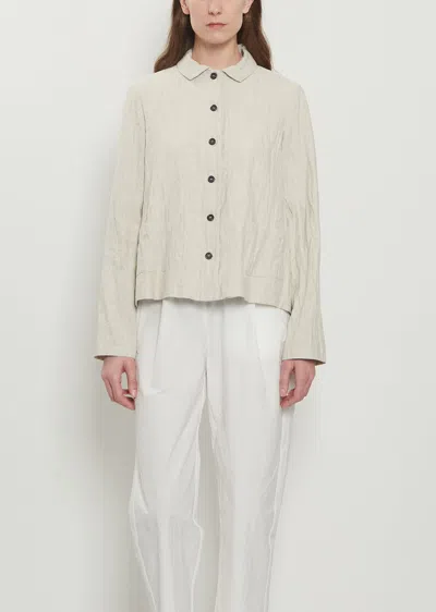 Apuntob Cotton Linen Herringbone Jacket In Neutral