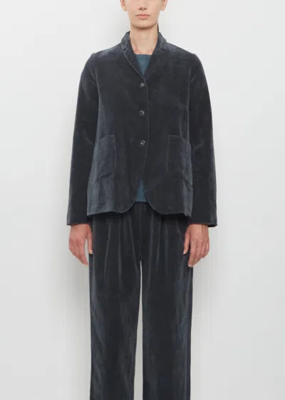 Apuntob Cotton Linen Velvet Jacket In Blue