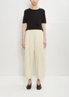 Apuntob Cotton Pleated Wide Pull On Pant In Neutral