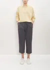 Apuntob Cotton Poly Cropped Pleated Pant In Cement