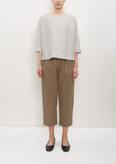Apuntob Cotton Poly Cropped Pleated Pant In Mud