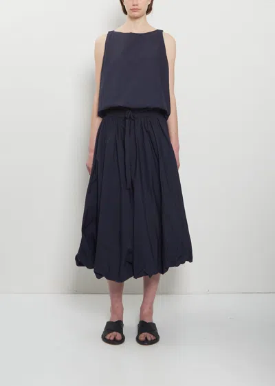 Apuntob Cotton Poplin Balloon Hem Skirt In Black