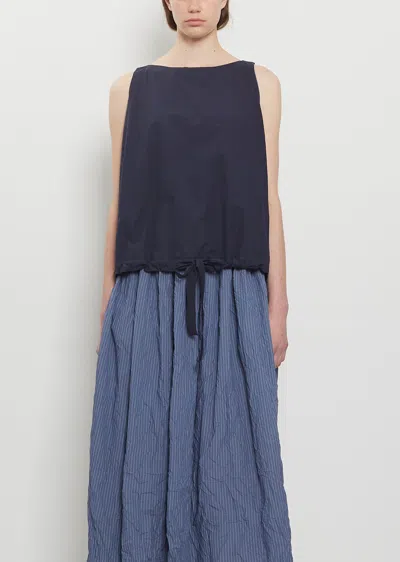 Apuntob Cotton Poplin Balloon Hem Tank In Black