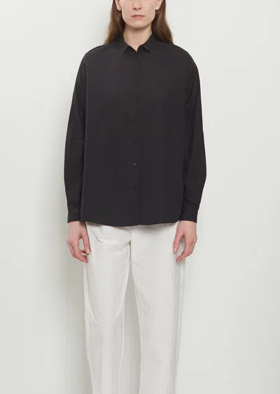 Apuntob Cotton Poplin Mini Collar Shirt In Black